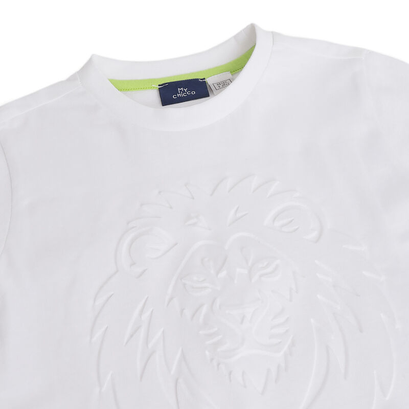 Boys White Neon Printed Short Sleeve T-Shirt image number 2